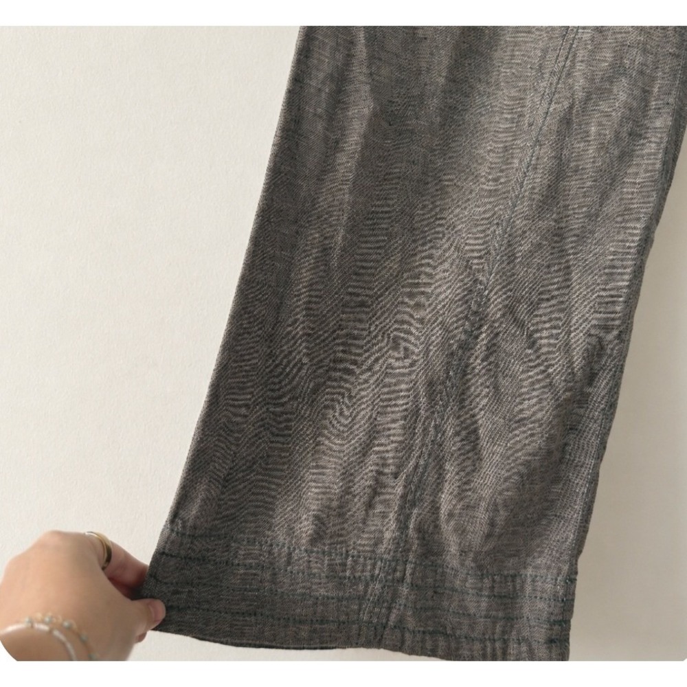 Free People Women's Flare Wide Leg V2K Vtg Pants Sz 2 Linen Low Rise Brown - Picture 3 of 6